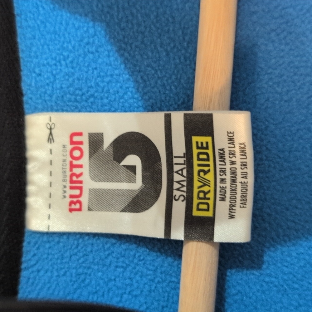 Burton Black & Blue Full zip Fleece Lined Hoodie OverSize S Pit To Pit 22" - Picture 4 of 6